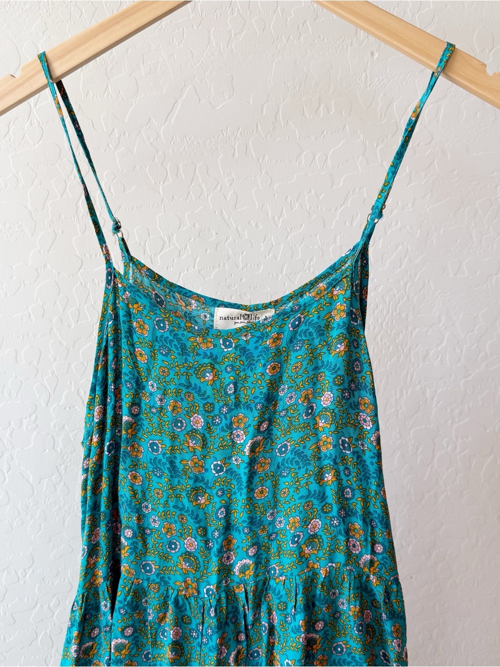 Natural Life Zoe Teal Floral Wide Leg Boho Jumpsuit NWT - Picture 6 of 10